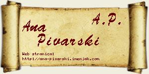 Ana Pivarski vizit kartica